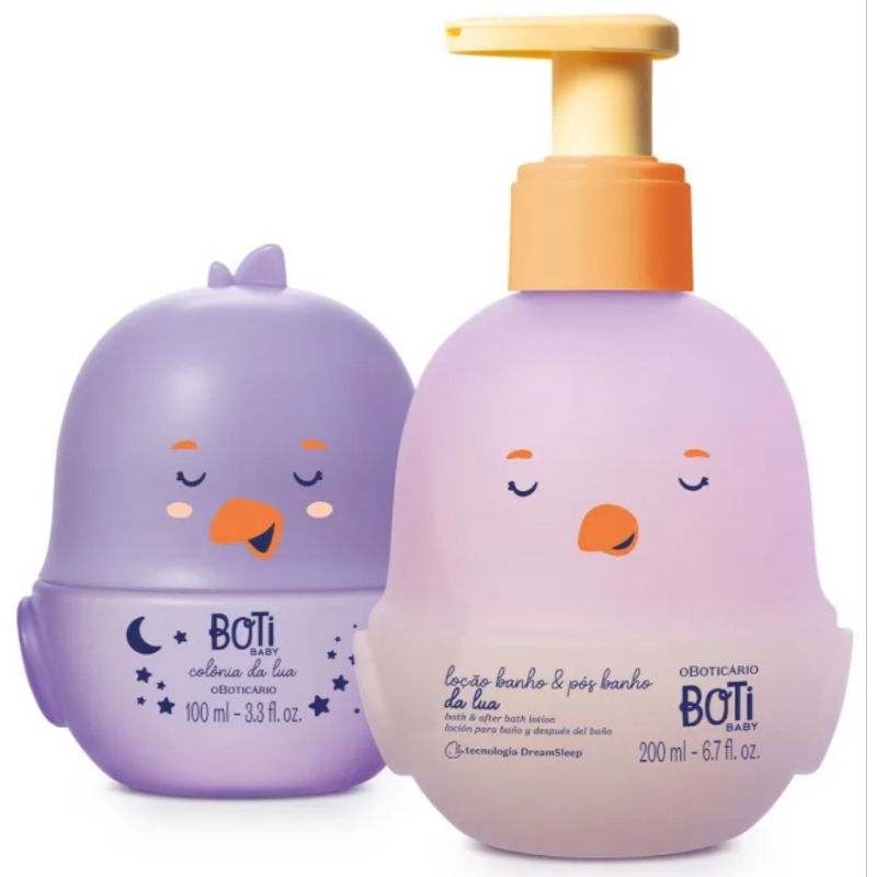 Combo Boti Baby Lua: Colônia Para Bebê 100ml + Loção Corporal Banho e Pós-Banho 200ml