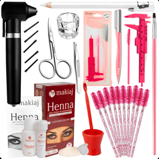 Kit Profissional Designer de Sobrancelhas Henna Paquimetro e Acessórios Alto Rendimento Fixação Rena em Oferta na Shopee