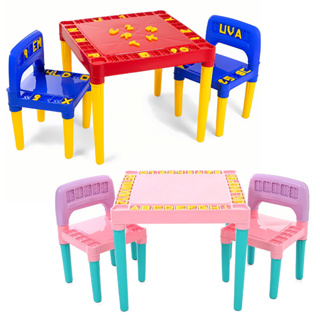 Mesinha Didática Com 2 Cadeira Letras E Números Educativa Aprendizado Infantil Tritec em Oferta na Shopee