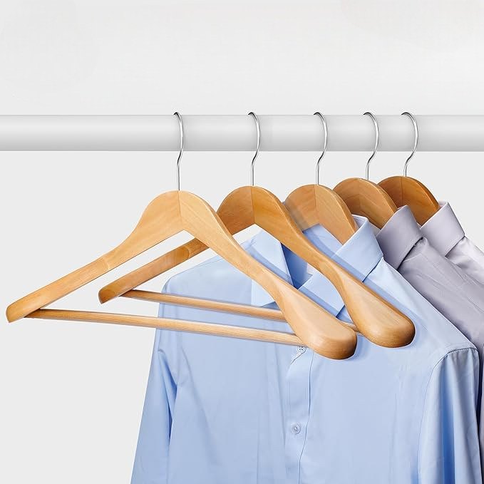 Kit 3 Cabides Terno Casaco de Madeira Alta Resistencia Luxo Marca Topen Home em Oferta na Shopee