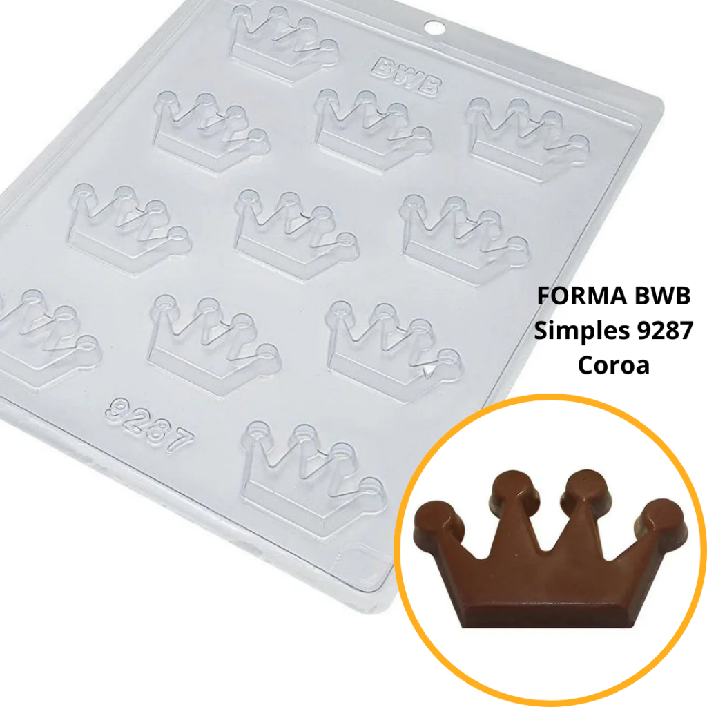 1~10 Forma Simples  Coroa 9287 -(F4) em Acetato BWB Para Bombom e Doces de Chocolate Páscoa em Oferta na Shopee