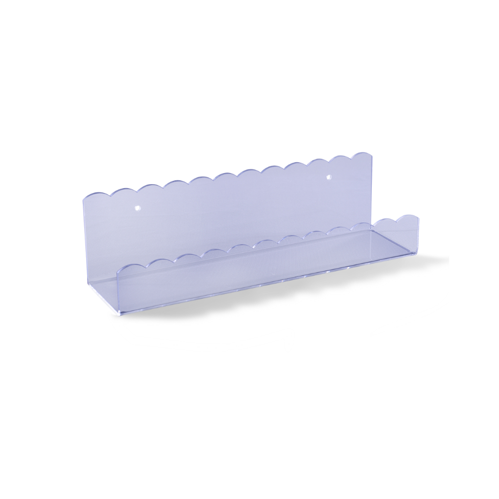 Prateleira Decorativa Acrílico Quarto Infantil Multiuso Cristal Livro 30x8cm Nicho Quarto Bebê