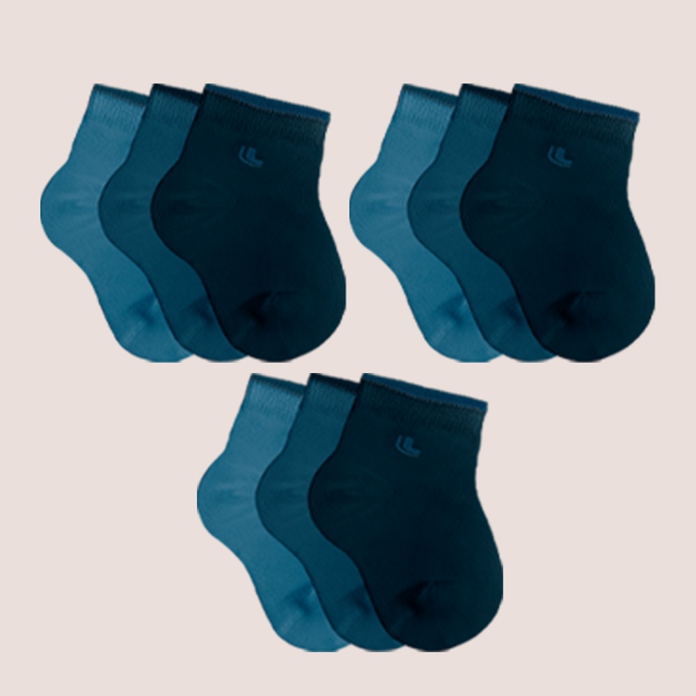 Kit 9 Pares De Meias Lupo Infantil Baby Masculina e Feminina De Algodao Basicas
