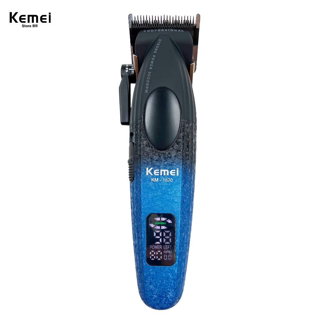 MÁQUINA DE BARBEAR ORIGINAL KEMEI KM-1670 BIVOLT SEM FIO PORTATIL 210 MINUTOS DE USO 6 PENTES 8W em Oferta na Shopee