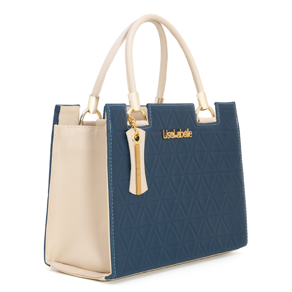 Bolsa Grande Feminina Azul Lançamento Moderna Elagante + Carteira + Alça Promoção