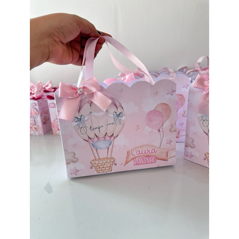 Sacolinhas Personalizadas o tempo voa menina/ lembrancinha de aniversário/ lancheirinhas aniversário personalizadas