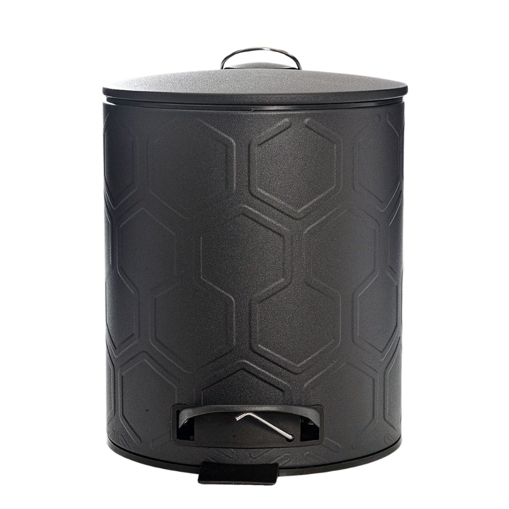 Lixeira Cesto Lixo Hexagon Inox Com Pedal Para Banheiro 5 Litros Cesto Removível Home Office Cozinha