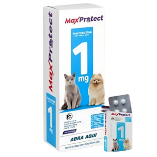 Max Protect Plus Anti Vermes, Carrapatos E Pulga 4, 8 ou 12 Comp Cães e Gatos Entre 1 e 7,5Kg em Oferta na Shopee