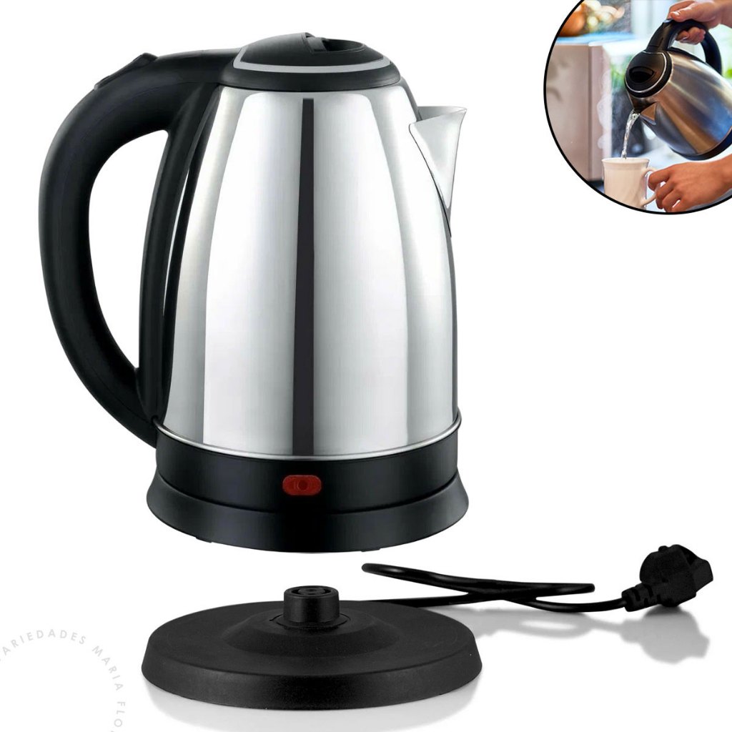 Chaleira Elétrica Inox 1.8L  Luz Indicadora Jarra Ferve Água Rápido Desligamento Automático em Oferta na Shopee