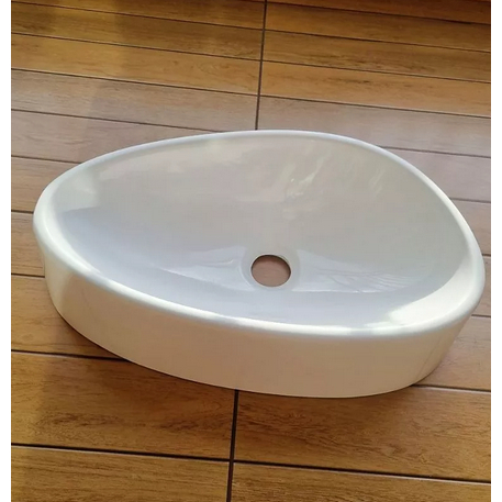 Cuba Oval Pia Para Banheiro Lavabo Apoio Sobrepor 44cm x 27cm Jade Acabamento Brilhante — imagem 2 de 2