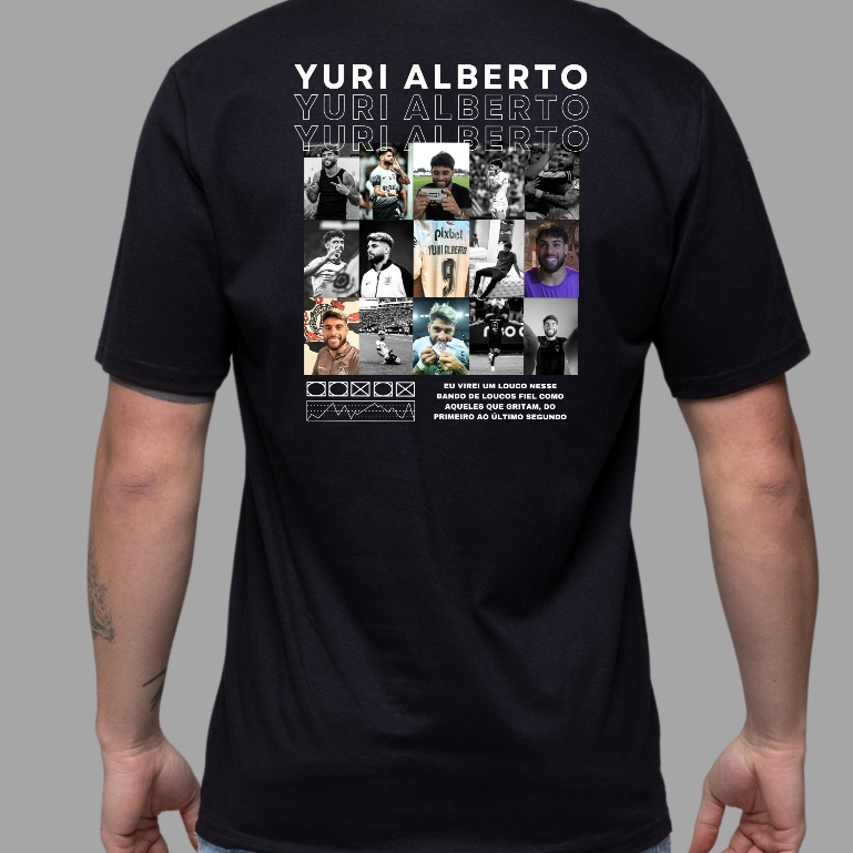 Camiseta Yuri Alberto Jogador Futebol fotos 100% Algodão 30.1