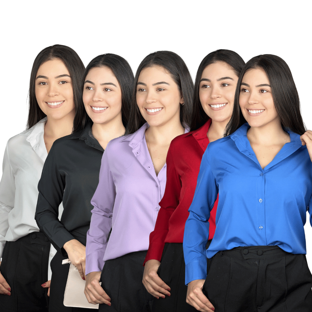 Kit 5 Camisa Social Feminina Não Amassa Manga Longa Blusa Social Feminina Premium