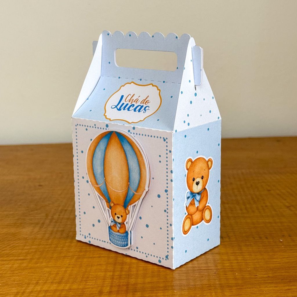 Personalizados de Luxo para chá de bebê | Papelaria personalizada | lembrancinhas personalizadas ~Ursinho Azul 3D