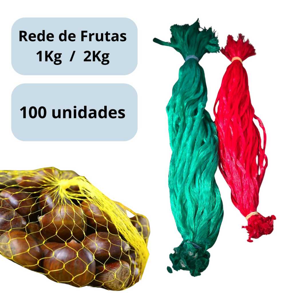 Rede Plástica para frutas p/ 1Kg ou 2Kg Frutas/legumes 100un Redinha Vermelha em Oferta na Shopee