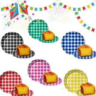 10~60 PRATOS FESTA JUNINA 15 cm XADREZ PRATINHOS JUNINOS em Oferta na Shopee