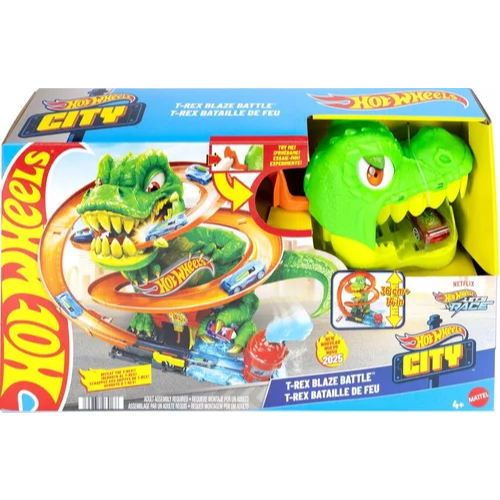 Hot Wheels Pista Lets Race City Batalha T-rex - Mattel Jbm73
