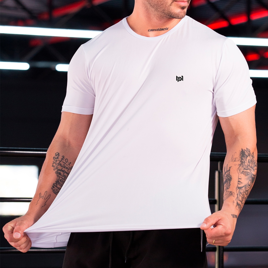 Camisa Masculina Dry fit Academia Leve Manga Curta Proteção UV 50+ Anti odor