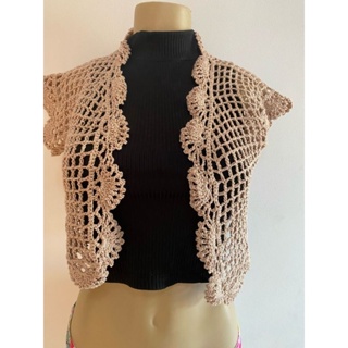 Bolero em crochê em Oferta na Shopee