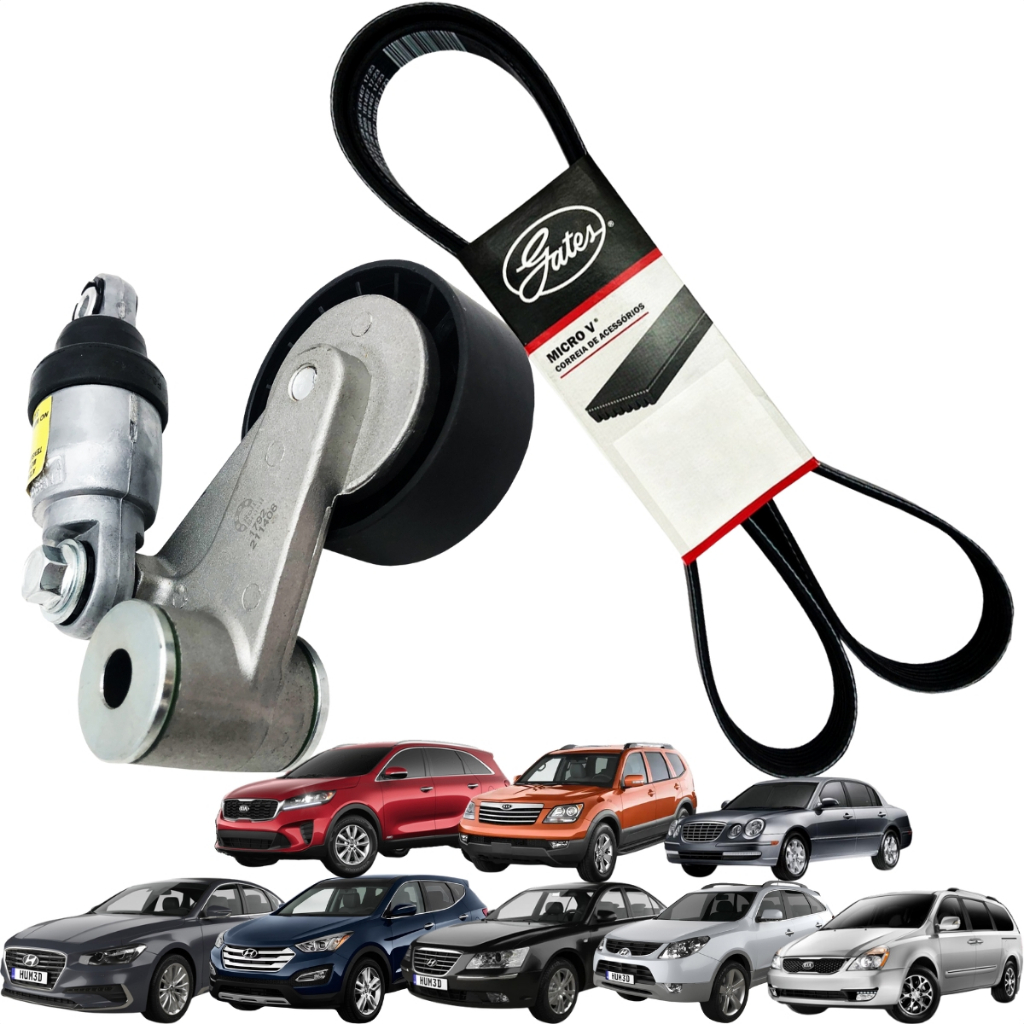 Imagem Kit Correia Alternador Azera Santa Fé Sonata VeraCruz Carnival Sorento Mohave Opirus Cadenza 3.5