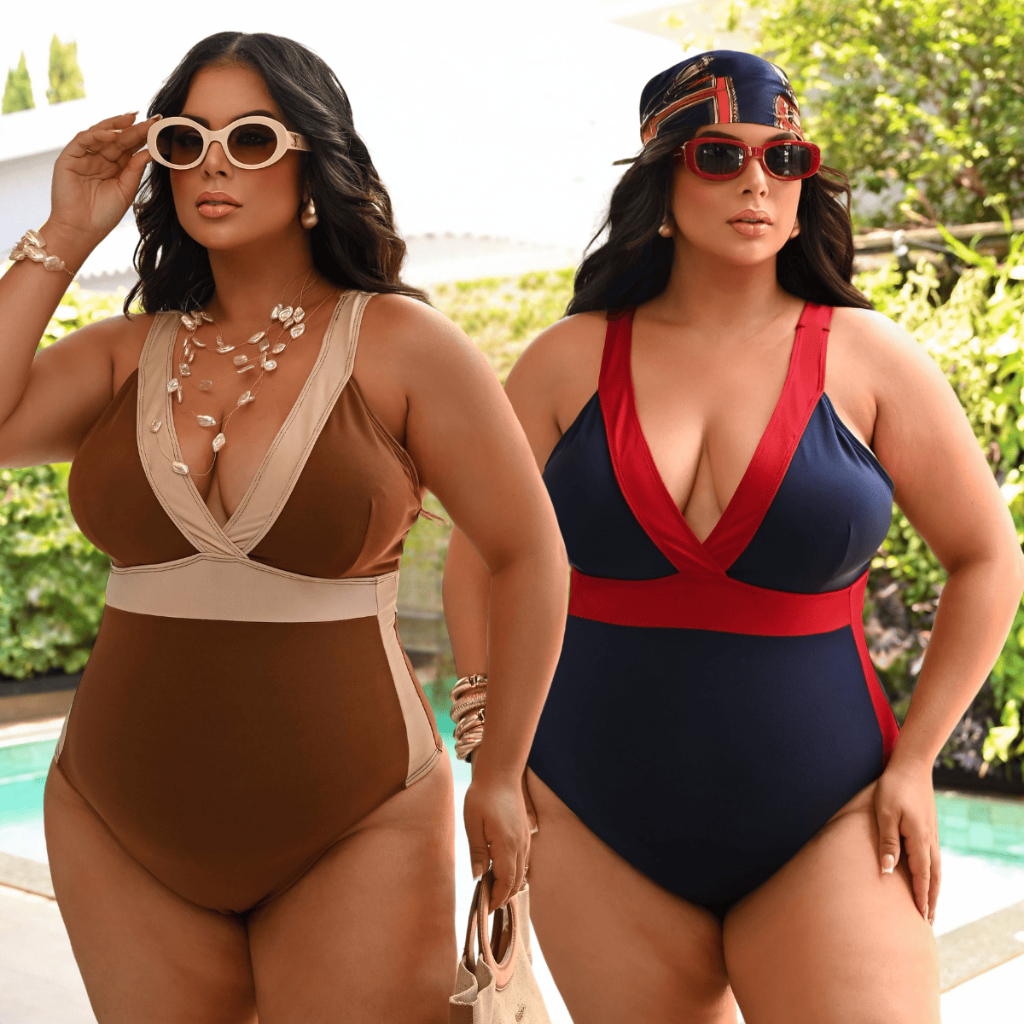 Maiô Plus Size Body Com Forro Duplo Zero Transparência Afina Cintura Decote V em Oferta na Shopee