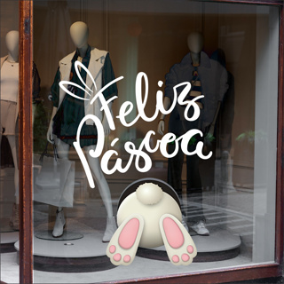 Adesivo Vitrine Coelhinho da Páscoa em Oferta na Shopee