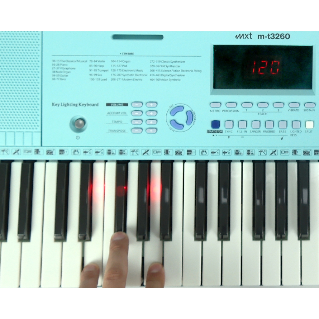 Teclado Musical Estudante Profissional C/teclas Luminosa Mxt Cor Azul 110v/220v