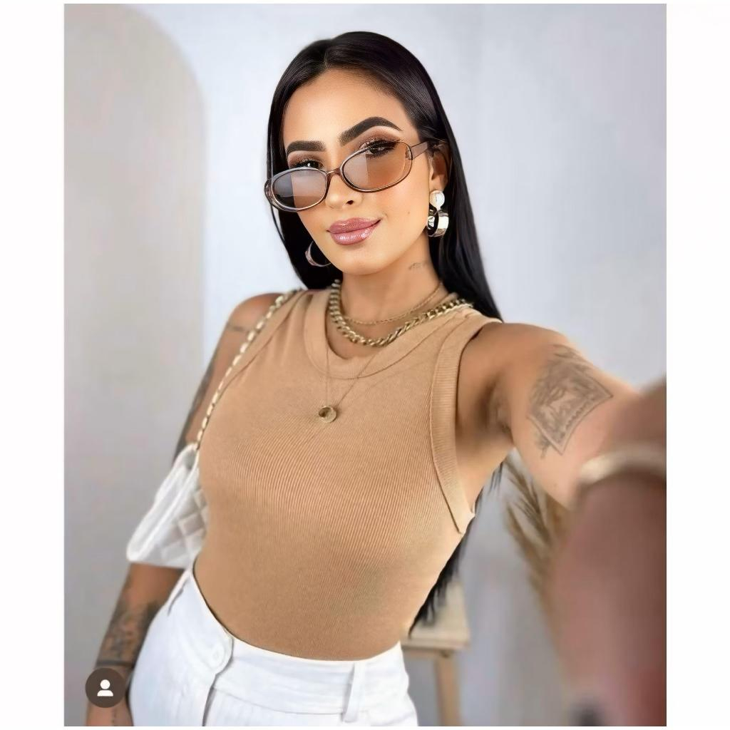 Blusa Feminina Regata Canelada Ribana Premium Basica Top Cropped Com Elastano