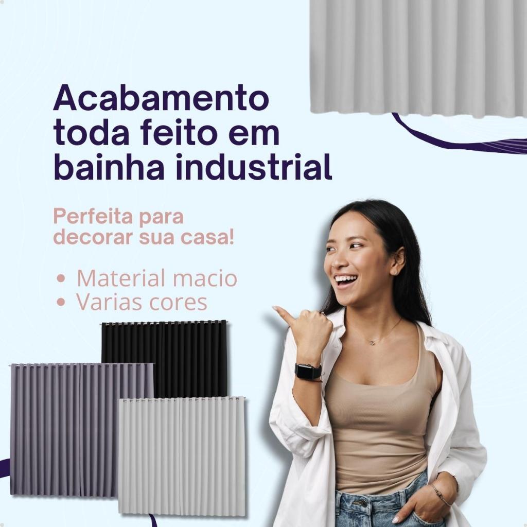 Cortina Blackout Blecaute Em Tecido Grosso Quarto E Sala 2,80x2,30 Corta Luz