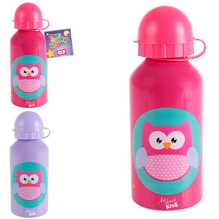 Garrafa Coruja Rosa Lilás Alumínio Squeeze Inox Menina Infantil Garrafinha Agua Suco em Oferta na Shopee