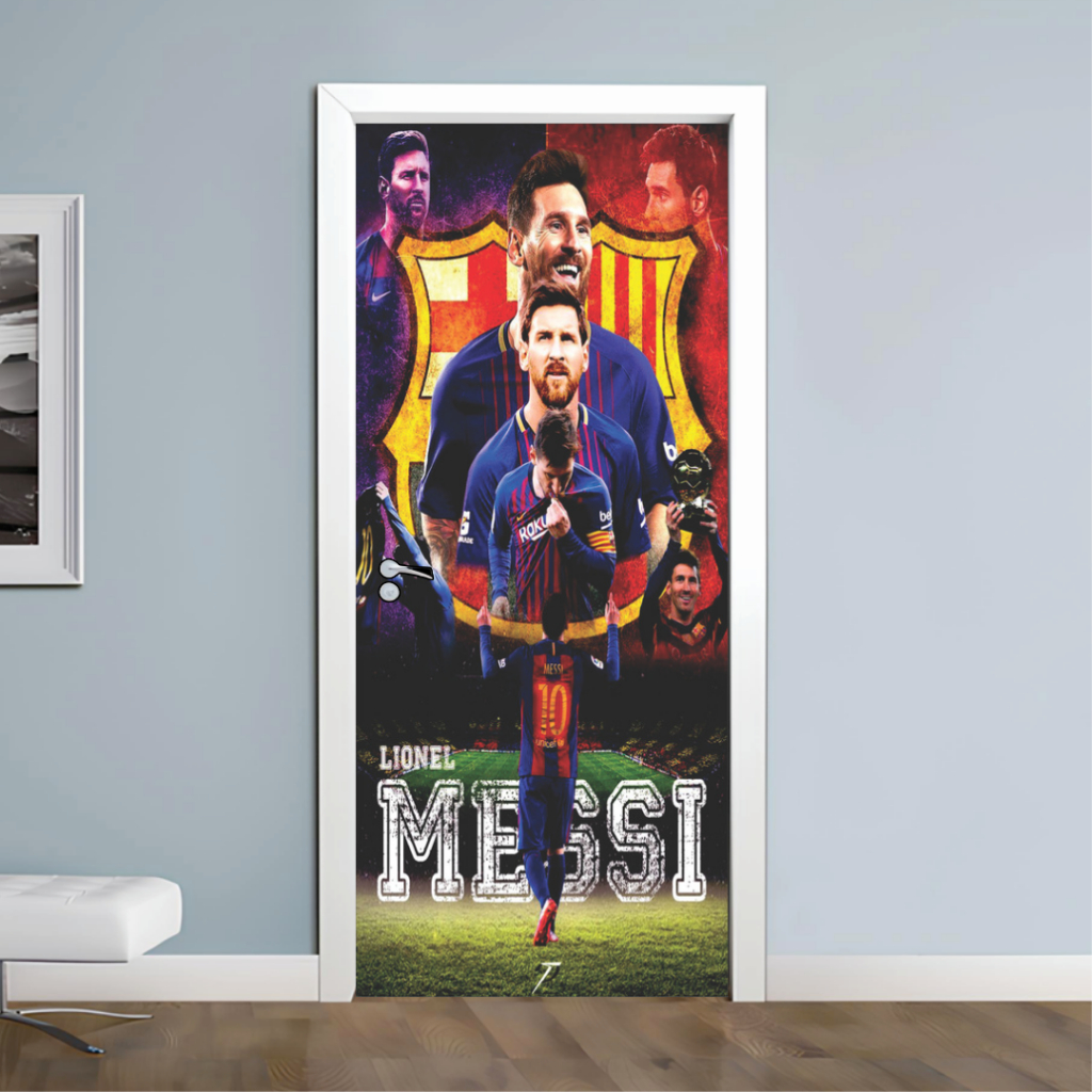 Adesivo para Porta Lionel Messi Barcelona 210x90 cm