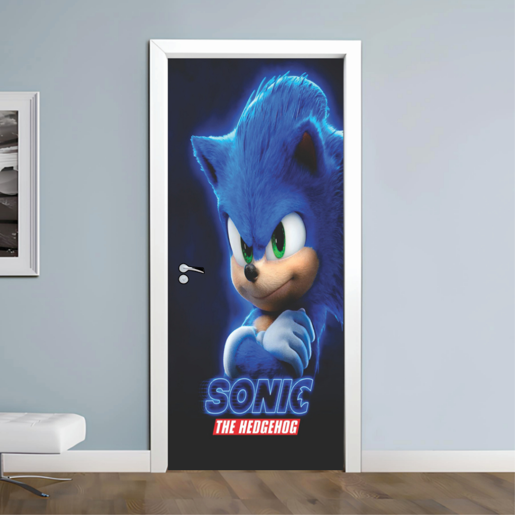 Adesivo para Porta Sonic The Hedgehog Decoração 210x90 cm