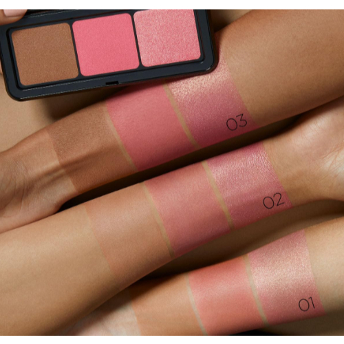 Multi Finish Trio Blush & Bronzer Palette, Paleta Compacta 2 em 1