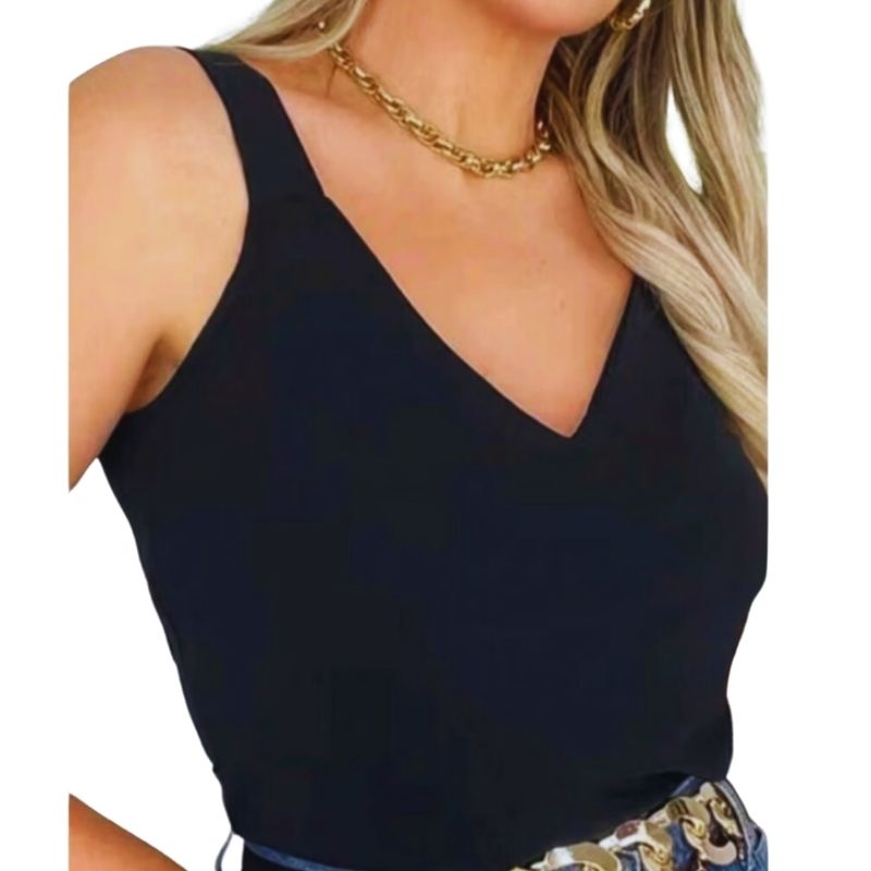 Blusa Regata Feminina Alça Larga Grossa Duna Tendência Regata Lisa Básica Elegante soltinha