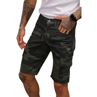 Short Bermuda Cargo Masculino Verde Camuflado