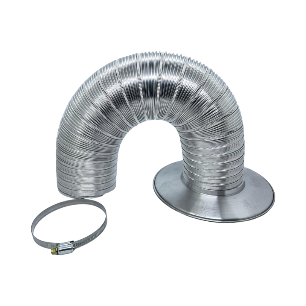 Tubo Duto De Exaustão Aro e abraçadeira 100mm 1.50cm Para Aquecedores De Água A Gás