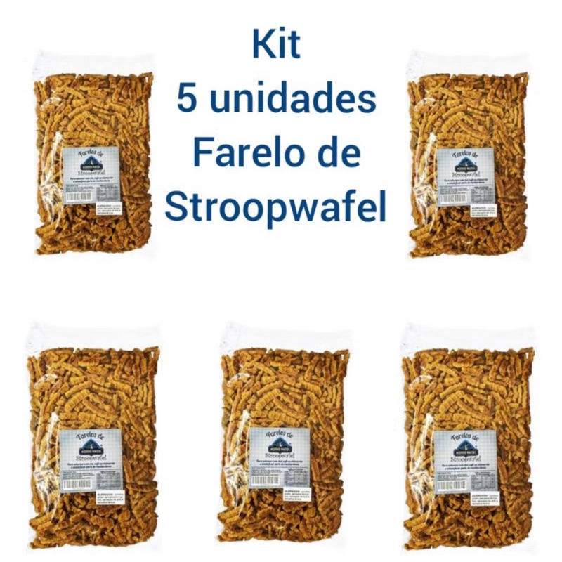 Kit 5x pacotes 300g Farelo Stroopwafel Waffers Holandês - Moinho