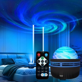 Aurora Galaxy Projetor Northern Lights World 14 Cores calmantes Starry Sky Colorful Spin Party em Oferta na Shopee