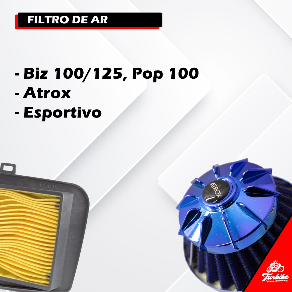 Filtro De Ar Esportivo Para Biz 100 1998 2005 Biz 125 2006 2008 Pop 100 Shineray 50 Web100 35 mm — imagem 2 de 2