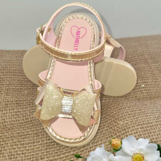 Sandália infantil menina feminina chique e Confortável para festas com laço e brilho de strass em Oferta na Shopee