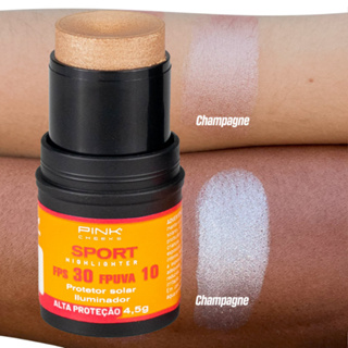 Iluminador - Champagne FPS30 FPUVA10 4,5g com Vitamina E PINK CHEEKS Original em Oferta na Shopee