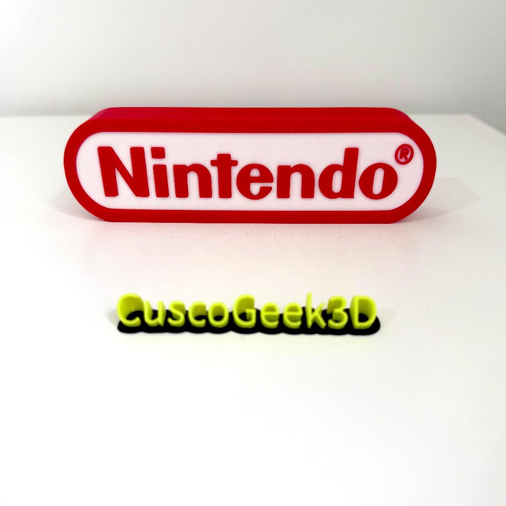 Logo Nintendo Placa Decorativa 3d Gamer Geek Presente Nerd Jogos Quarto Gamer