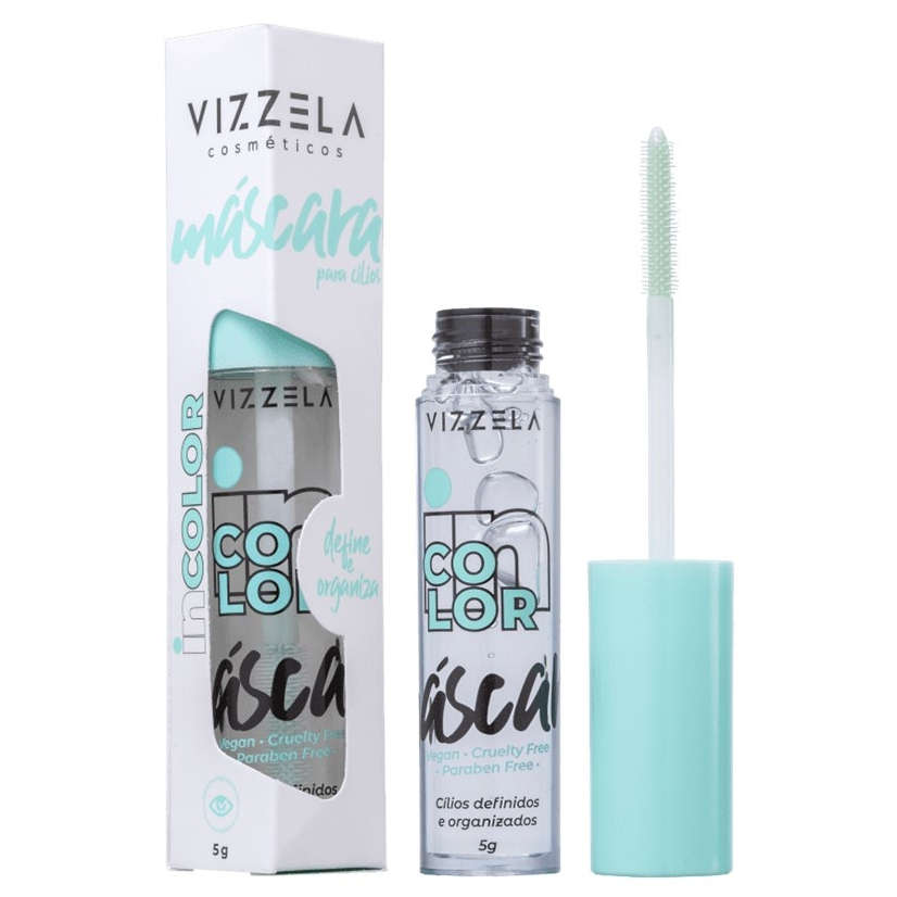 Máscara Para Cílios Incolor Rímel Vizzela Vegano Efeito Natural