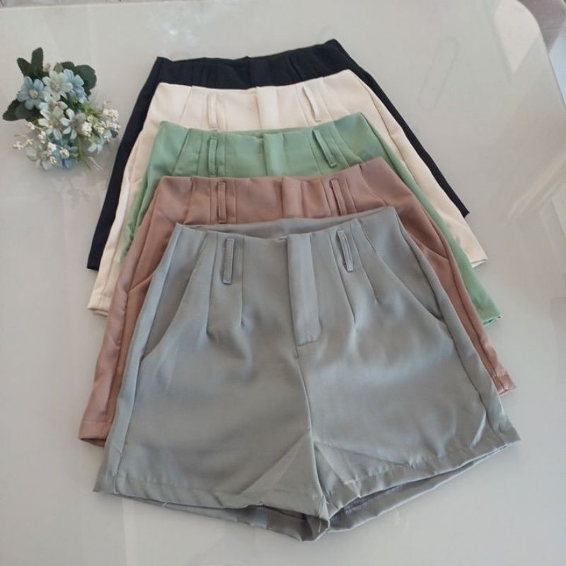 Short Alfaiataria Feminino Cintura Alta Modelo Zarha em Oferta na Shopee
