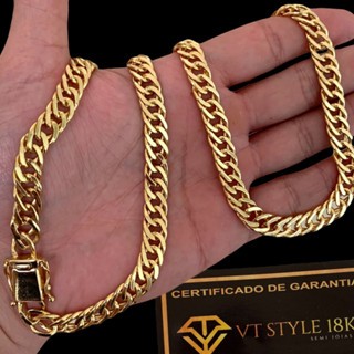 Cordão Cartier lacraia 8mm 70cm banhado a ouro 18k