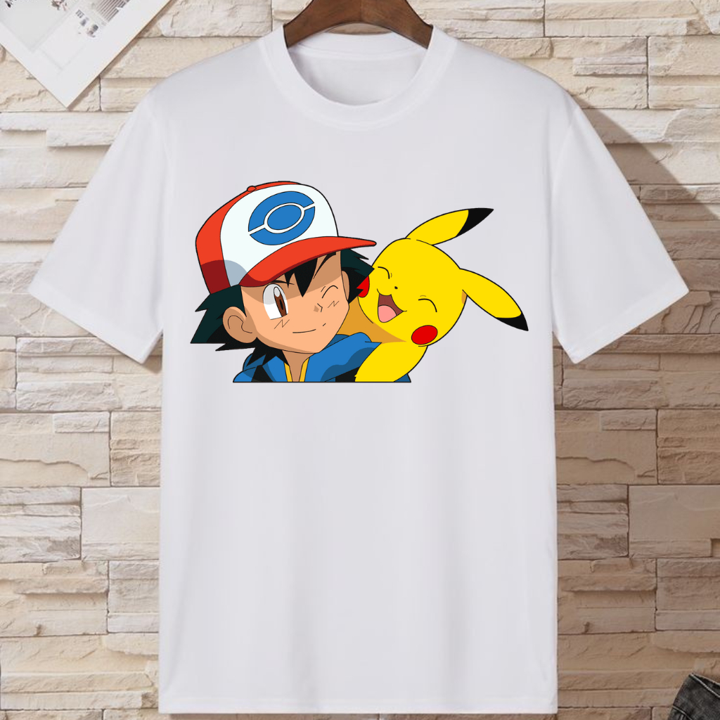 CAMISETA CAMISA BLUSA TSHIRT POKEMON PIKACHU ASH ANIME JOGO DESENHO ANIMADO MODA INFANTIL E  JUVENIL em Oferta na Shopee