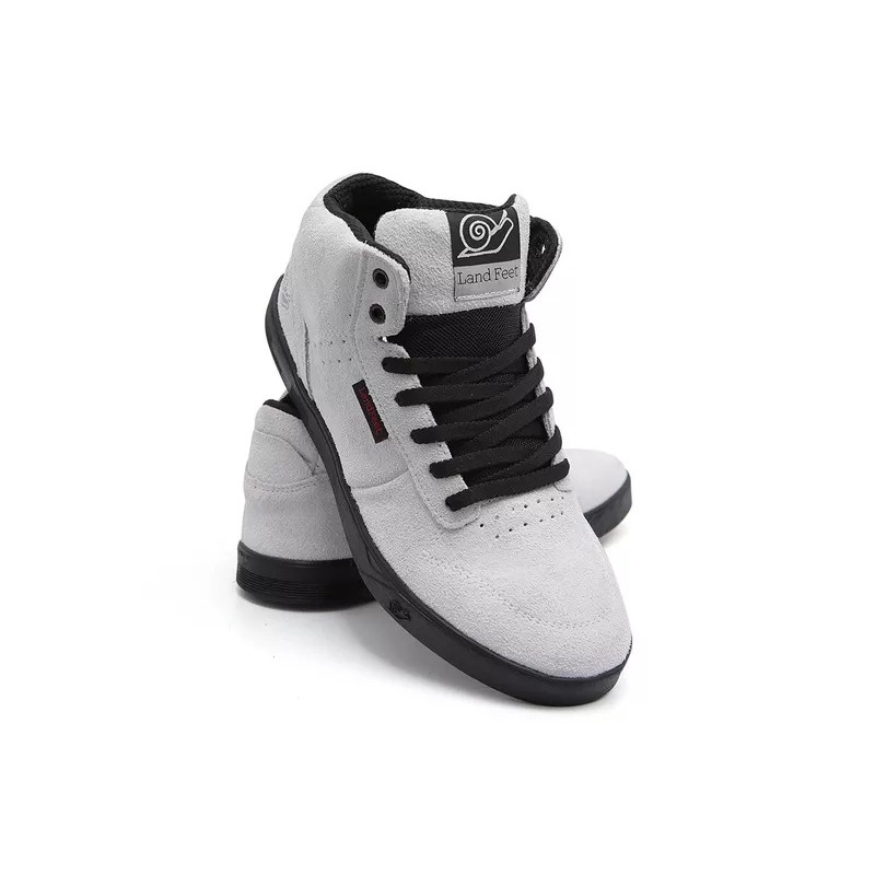 Tenis Cano Medio Modinha Look Casual Couro Nbck Alvejado Para Dia a Dia Para Academia Confortavel Skatista BMX SK8