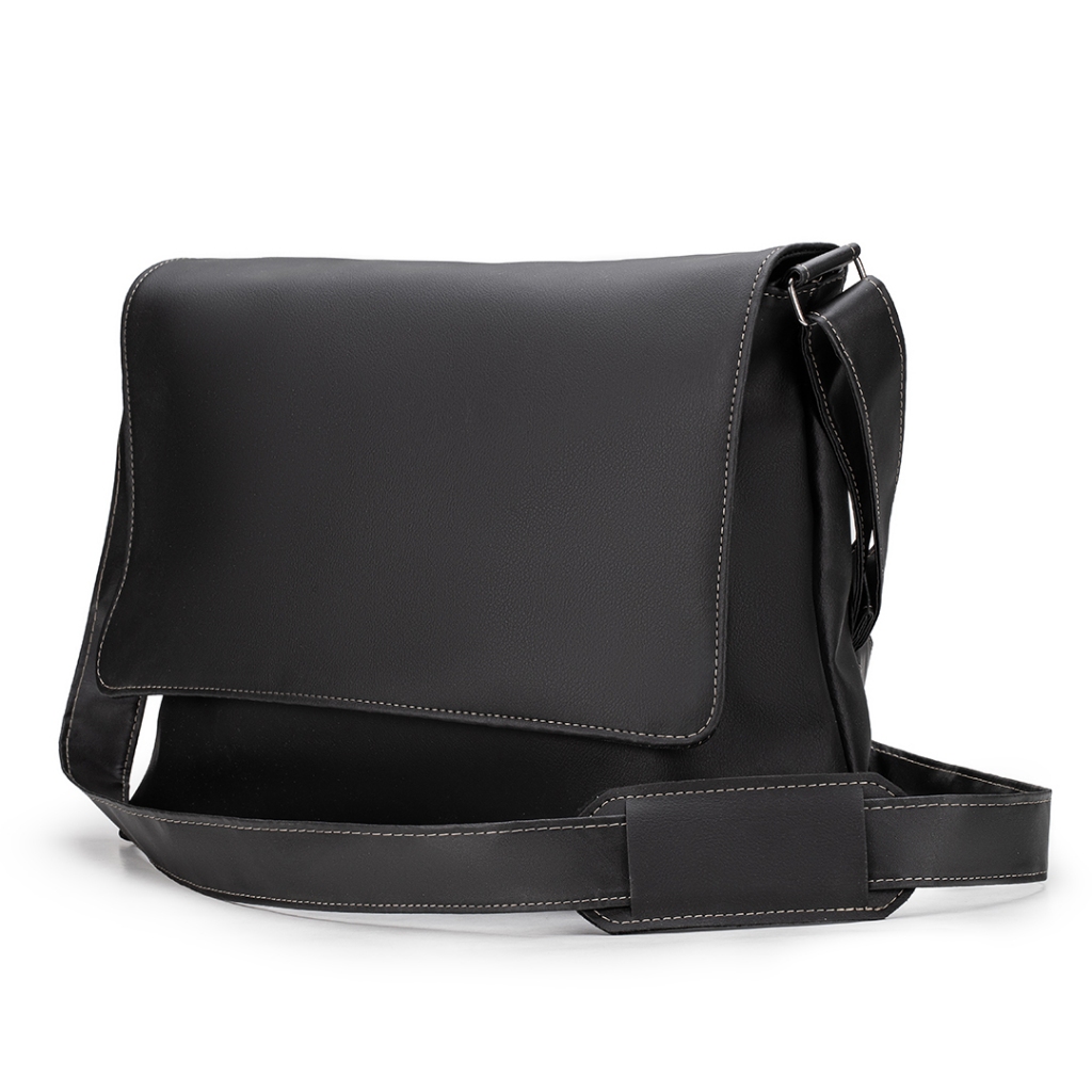 Bolsa Pasta Carteiro Transversal Masculina Reforçada Couro Ecológico Notebook 15.9 Luxo — imagem 2 de 2