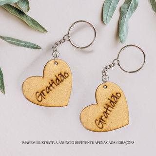 Chaveiro coração  - GRATIDÃO - 50 unidades em Oferta na Shopee