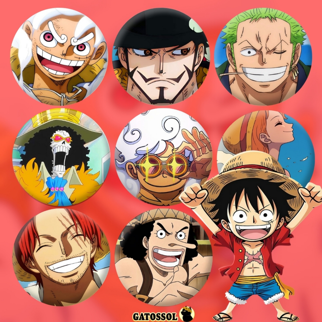 ONE PIECE Bottons 4,5 cm ANIME NERD Geek - Bottom/botton - Boton  - Broche alfinete - Buton - Button - Pin - Botum em Oferta na Shopee