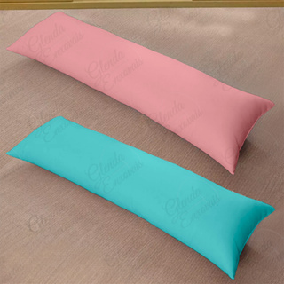 Kit 2 Capas para Travesseiros de Corpo Xuxão 2 Cores c/ Zíper 400 fios em Oferta na Shopee